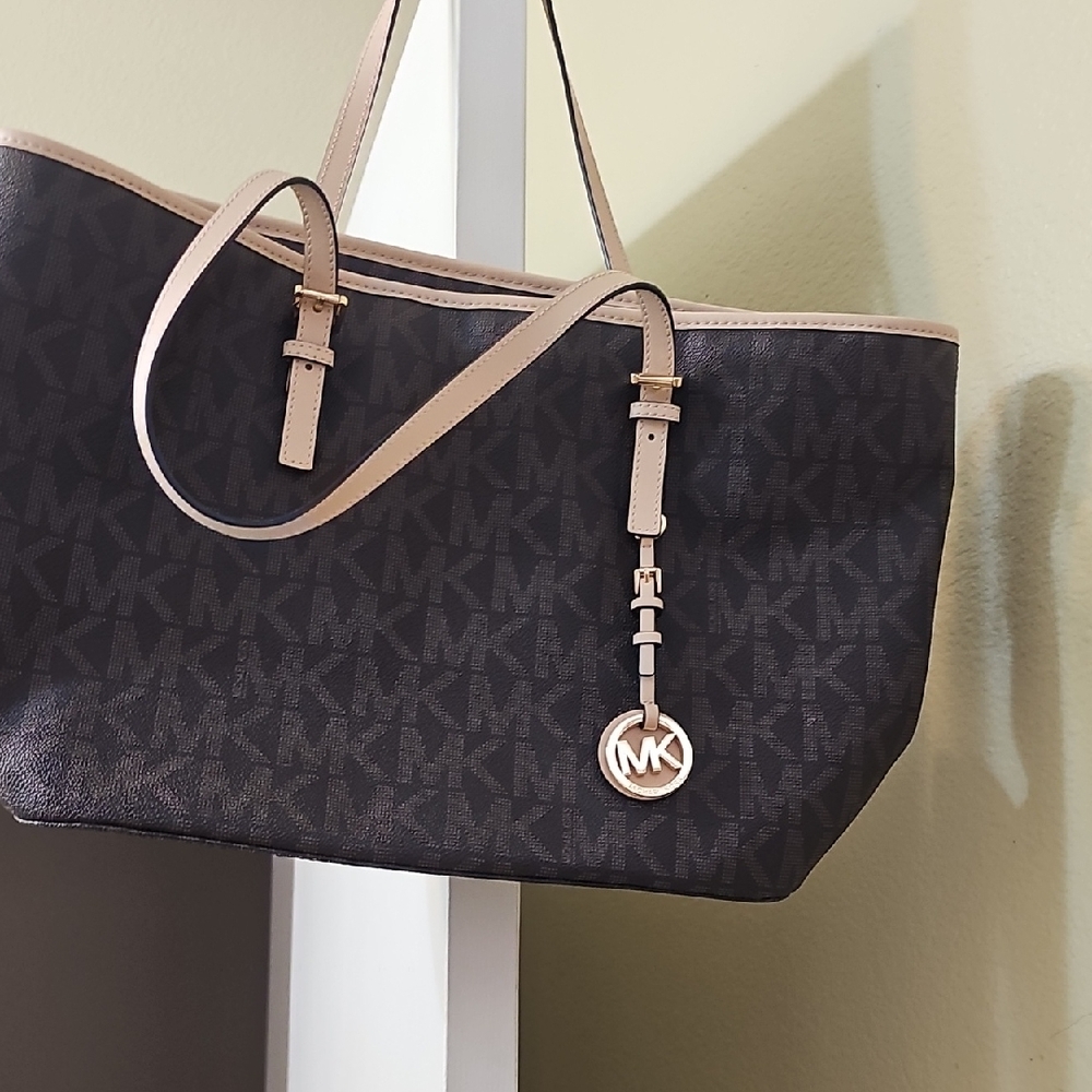 Michael Kors Signature Black and Tan Tote